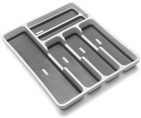 Organizzatore di posate antiscivolo grigio e bianco - Addis