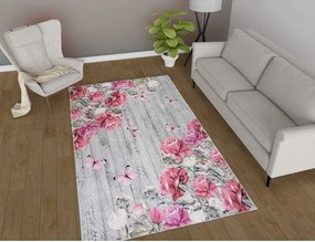 Tappeto rosa/grigio lavabile 120x180 cm Blooming Roses – Vitaus