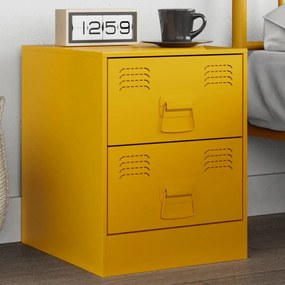 Comodino Giallo 34,5x39x44 Cm İn Acciaio /