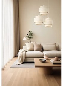 Lampadario a sospensione BOHO con cavo 3xE27/60W/230V bianco
