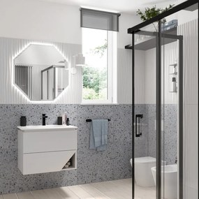 Specchio con illuminazione integrata bagno asimmetrico Vintage BADEN HAUS H 80 x P 3 cm marrone