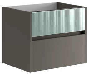 Mobile da bagno sotto lavabo Niwa grigio laccato opaco L 59.5 x H 50 x P 45.5 cm 2 cassetti, lavabo non incluso