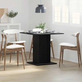 Tavolo Da Pranzo Rovere Nero 80x80x75 Cm Legno Multistrato /