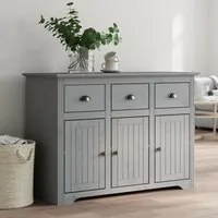 Credenza BODO 115x43x79,5 cm in Legno Massello di Pino Grigio 355067