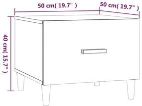 Tavolino da Salotto Rovere Marrone 50x50x40cm Legno Multistrato
