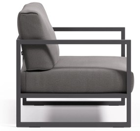 Kave Home - Poltrona 100% da esterno Comova grigio scuro ed alluminio nero