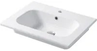 Lavabo a consolle in ceramica bianca lucida serie Qubo Square 46 Disegno-Ceramica 61cm