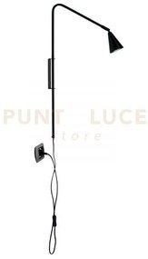 Applique a parete enea nera 1 luce attacco gu10 37,7x9x69,5cm in me...