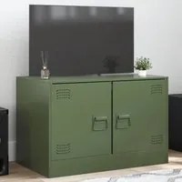 Mobile TV Verde Oliva 67x39x44 cm in Acciaio 841639