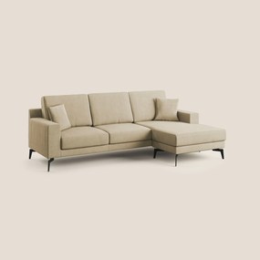 Prestige divano angolare reversibile in microfibra smacchiabile T11 beige