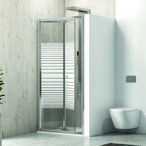 Porta doccia 85cm a libro vetro serigrafato altezza 180cm KM4000S - KAMALU