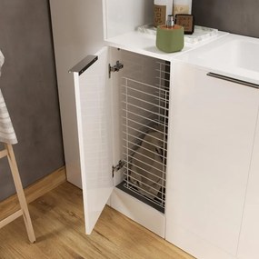 Armadietto bagno a terra Jnka SENSEA 1 anta P 45 x L 35 x H 91 cm bianco lucido truciolare