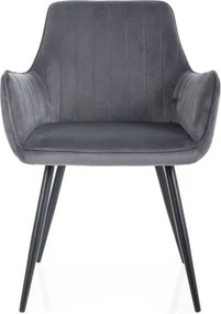 Sedia Blu14 in velluto grigio Apple