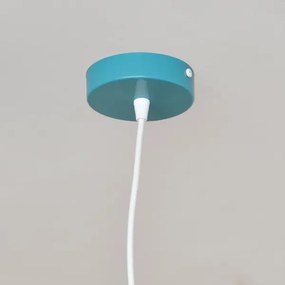 Lampadario a sospensione per bambini STARS 1xE27/15W/230V turchese/bianco