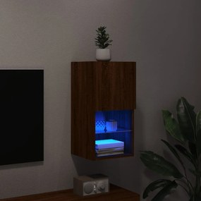 Mobile TV con Luci LED Rovere Marrone 30,5x30x60 cm