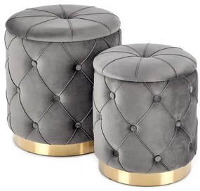 SET 2x Tabacco POLLY diametro 40/44 cm grigio/oro