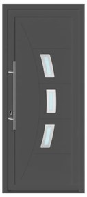 Portoncino d'ingresso 20021 L 80 x H 210 cm in PVC antracite, falso telaio non incluso