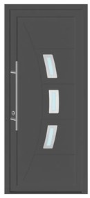 Portoncino d'ingresso in pvc 20021 L 80 x H 210 cm antracite apertura destra