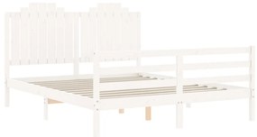 Giroletto con Testiera Bianco King Size in Legno Massello