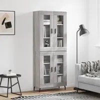 Credenza Grigio Sonoma 69,5x34x180 cm in Legno Multistrato 3198295