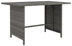 Tavolo da pranzo da giardino grigio 110x70x65 cm in polyrattan