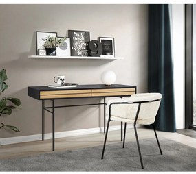 Scrivania nera a righe, 130 x 60 cm - Woodman