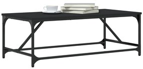 Tavolino da salotto nero 100x50x35cm legno multistrato