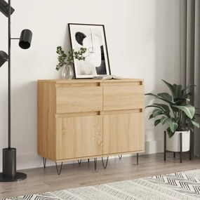 Credenze 2 Pz Rovere Sonoma 40x35x70 Cm İn Legno Multistrato /
