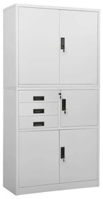 Armadio per ufficio grigio chiaro 90x40x180 cm in acciaio