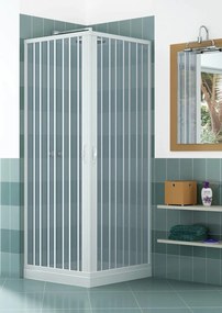 Box Doccia Angolare 75x75 cm 2 Ante a Soffietto in PVC H185 Caldoni Manen Bianco...