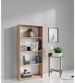 Libreria 3 Ripiani In Kit 65x25x138 Rovere Effetto Legno