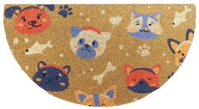 Zerbino Mezzaluna in Cocco Naturale con Cuccioli Colorati – 40x75 cm