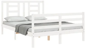 Giroletto con testiera bianco 120x200 cm in legno massello