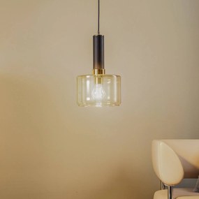 Jupiter Lampada a sospensione Viva, fumo/nero/ottone, a 1 luce