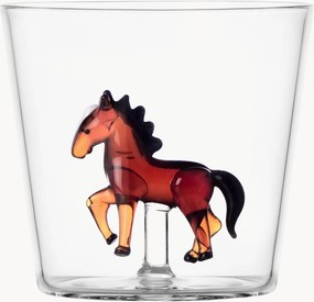 Bicchiere in vetro borosilicato fatto a mano Horse