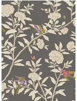 Cole & Son Carta da parati Roseberry with Birds - Soft Charcoal