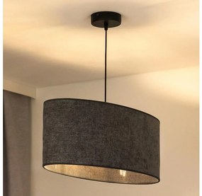 Duolla - Lampadario a sospensione con filo OVAL 1xE27/15W/230V grigio
