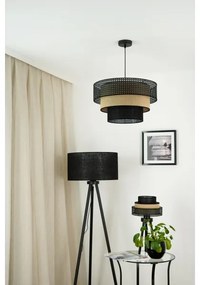 Brilagi - Lampada da tavolo DAKOTA LUNETA 1xE27/15W/230V nero/rattan
