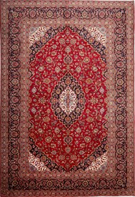 Kashan Tappeto persiano 250 x 350 Blu (Iran) Annodato A Mano