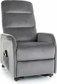 Poltrona reclinabile elettrica Jupiter M Velvet grigia – 69x91/164x105 cm