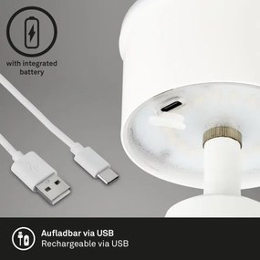 Brilo - Lampada da tavolo per esterni LED dimmerabile e ricaricabile LED/3,5W/5V IP44 bianco