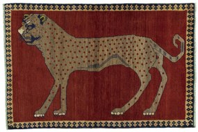 Gabbeh Tappeto 100x160 Rosso (Iran) Annodato A Mano