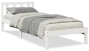 Letto extra lungo senza materasso bianco 80x220 cm in pino