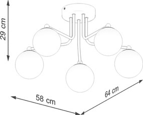 Plafoniera bianca e nera Beam – Sollux