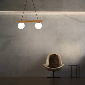 Lampada a sospensione con cavo WOODSTOCK 2xE27/15W/230V legno/nero