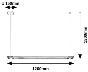 Rabalux 72169 - Lampadario LED a sospensione con filo NIVARO LED/28W/230V 3000K