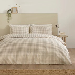 Set copripiumino e federa beige per letto singolo 135x200 cm Bamford Gingham Check – Catherine Lansfield