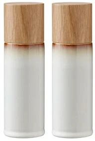 SET 2 PEZZI MACINA PEPE E SALE IN LEGNO DI QUERCIA LACCATO E ACCIAIO ADHOC