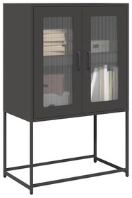 Credenza Nera 68x39x107 Cm İn Acciaio /