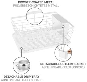 Scolapiatti bianco opaco in metallo 36x30 cm Drip – Wenko